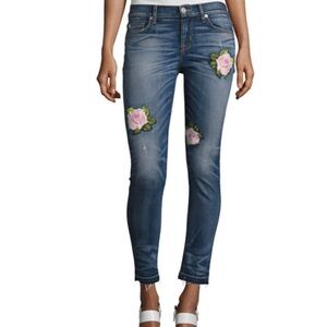 Floral Rose Embroidered Hudson Blue Jeans